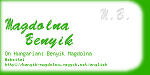 magdolna benyik business card